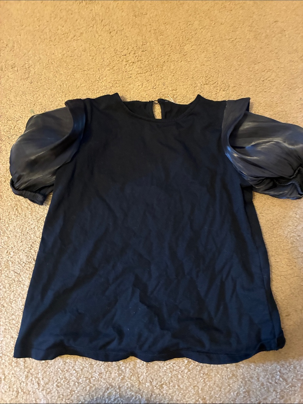 Zara - Black Girls Puff Sleeve Top